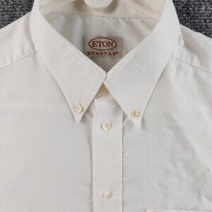 Eton Etastar Cotton White 16 Button-Down Solid Premium Convertible Cuff Shirt